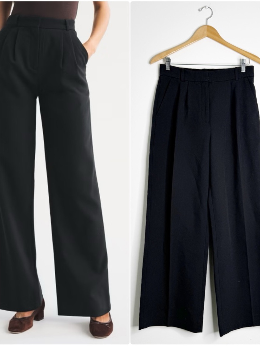 Abercrombie & Fitch High-Rise Wide Leg Pants in Black
